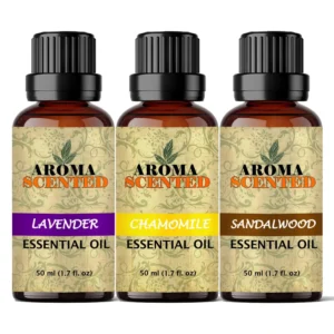น้ำมันหอมระเหย ช่วยการนอนหลับได้ดี (แพ็ค 3 ขวด) ลาเวนเดอร์ คาโมมายล์ ไม้จันทน์หอม